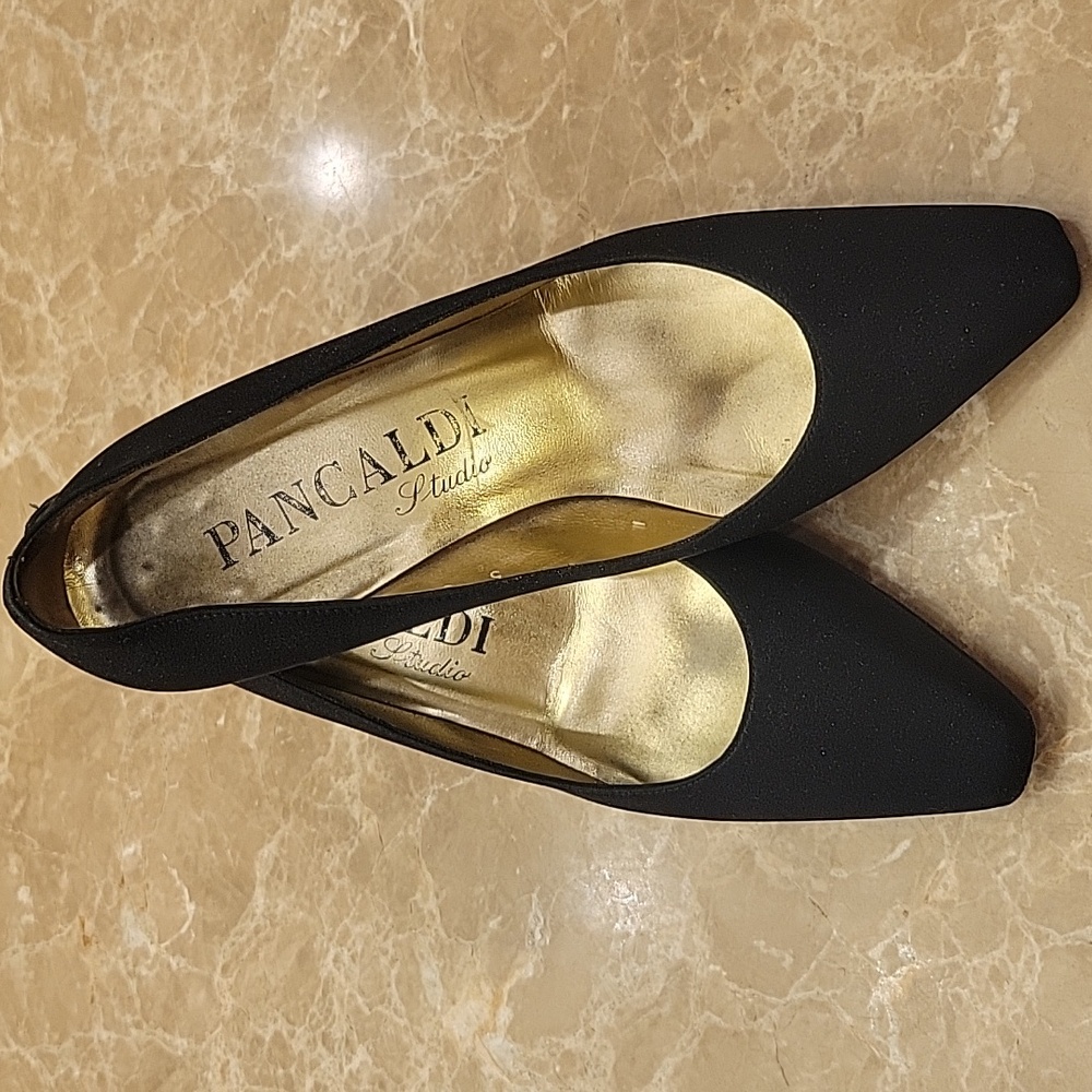 ***Pancaldi Studio 1888 Black Slip-on Dress Shoes, 6.5B